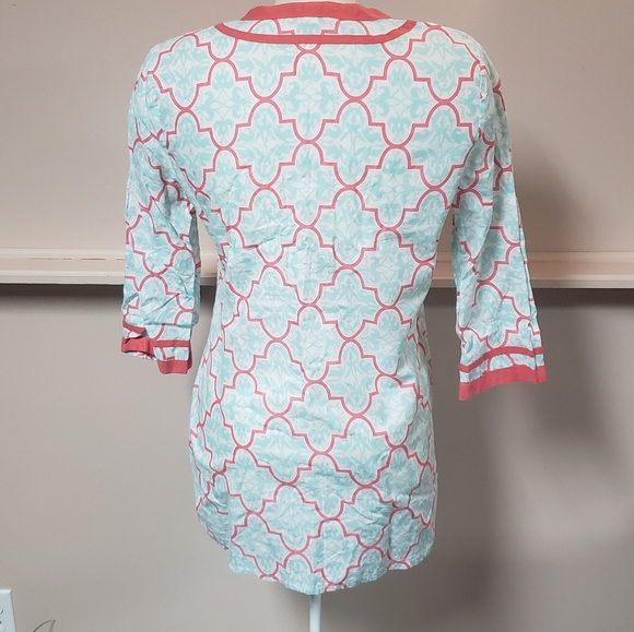 J. Crew tunic, Size Medium, light blue and pink - Picture 4 of 6